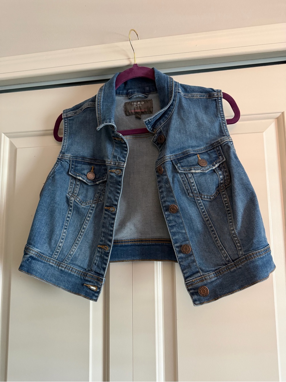 Torrid Crop Denim Vest